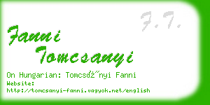 fanni tomcsanyi business card